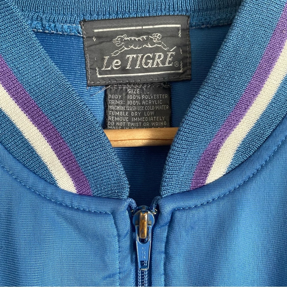 Vintage Le Tigre zip track jacket, light blue, L - Picture 2 of 13